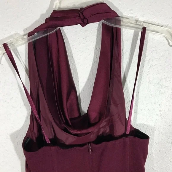 Ann Taylor Burgundy Halter Cocktail Dress size 6 - Picture 3 of 6